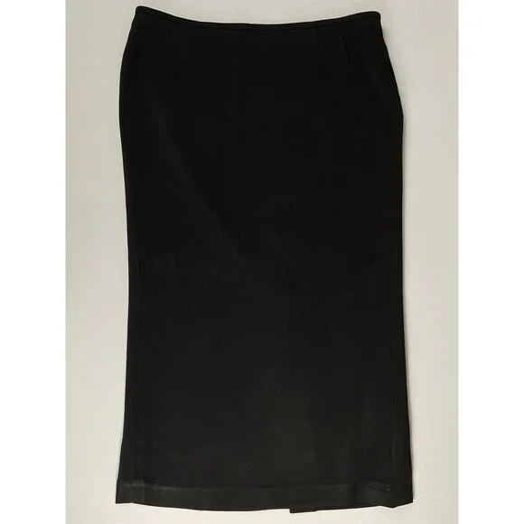 TAHARI ARTHUR S. LEVINE Long Skirt Business Suit Women’s 14 Black Vintage - Picture 5 of 16